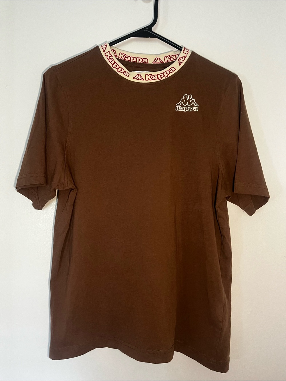 Kappa Men's Brown Logo Tape Acre Crewneck Tee